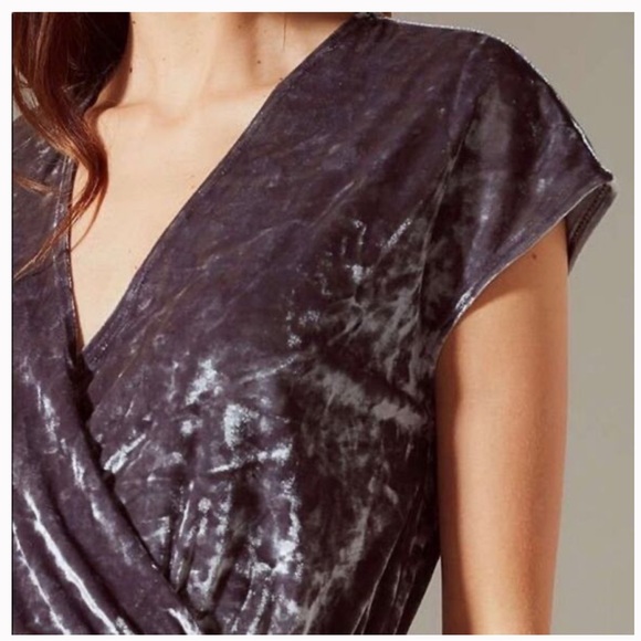 Urban outfitters holiday silver velvet jumpsuit with elastic waist. - Picture 3 of 5